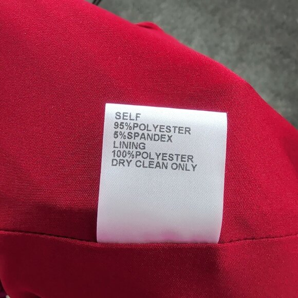 Tadashi Shoji Dress XS X Small Red Draped Bow Midi - Picture 9 of 10